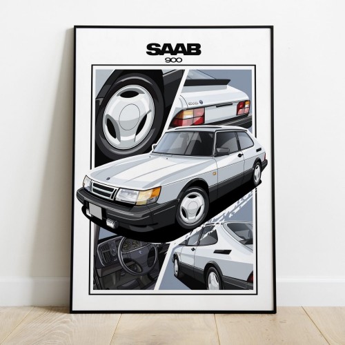 Saab poster wall art saab