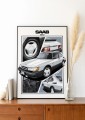 Saab poster wall art saab