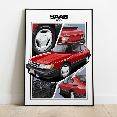 Saab poster wall art saab