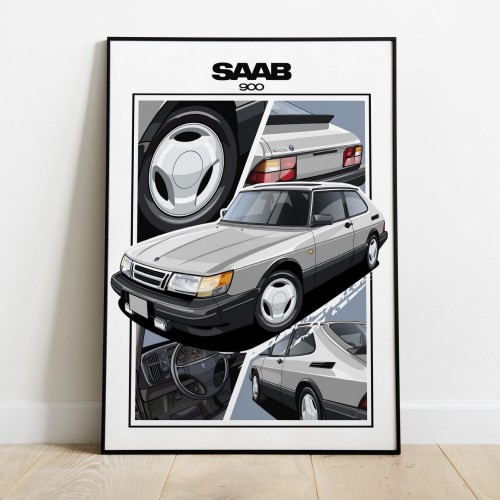 Saab poster wall art saab