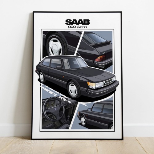 Saab poster wall art saab