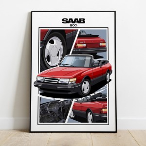 Saab 900   /cabrio/red