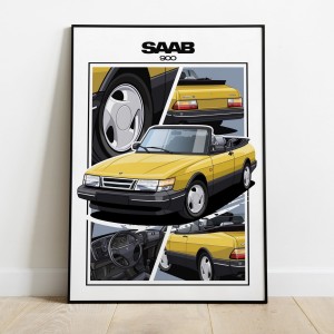 Saab 900   /cabrio/yellow