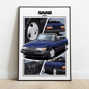 Saab 900   /cabrio/blue