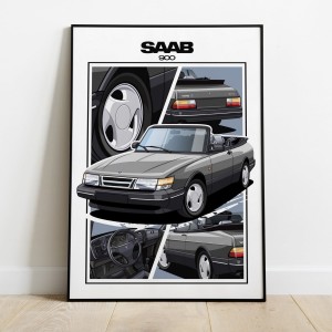 Saab 900   /cabrio/grey