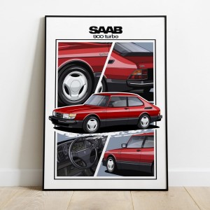 Saab 900 TURBO   /coupe/red