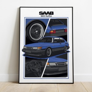 Saab 900 TURBO   /coupe/blue