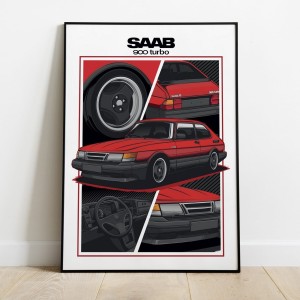 Saab 900 TURBO   /coupe/red
