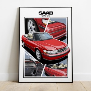 Saab 900 SE   /cabrio/red