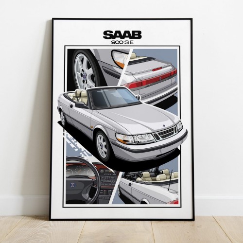 Saab poster wall art saab