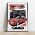 Saab poster wall art saab