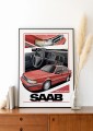 Saab poster wall art saab